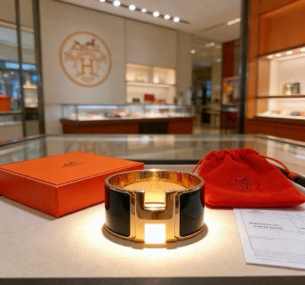 Hermès Classic Polished Metal Wide Cuff Bracelet
