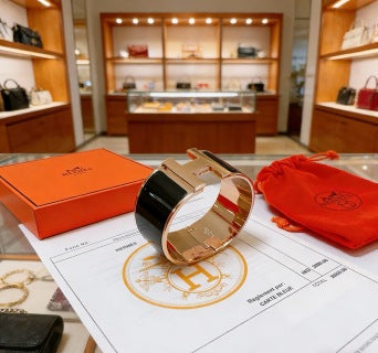 Hermès Classic Polished Metal Wide Cuff Bracelet