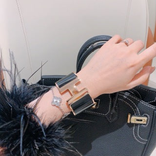 Hermès Classic Polished Metal Wide Cuff Bracelet