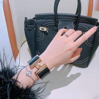 Hermès Classic Polished Metal Wide Cuff Bracelet