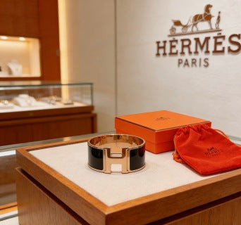 Hermès Classic Polished Metal Wide Cuff Bracelet
