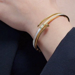 Cartier Juste un Clou bracelet with white mother-of-pearl