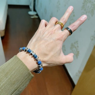 Hermès Azure Stone Beaded Link Bracelet