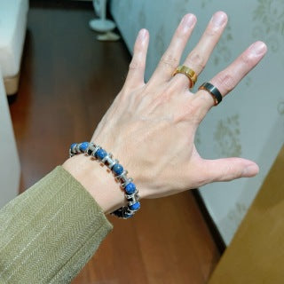 Hermès Azure Stone Beaded Link Bracelet