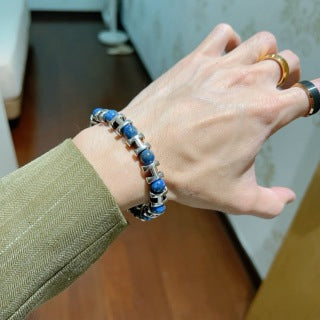 Hermès Azure Stone Beaded Link Bracelet