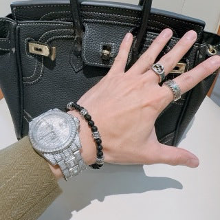 Hermès Obsidian Bead Signature Bracelet