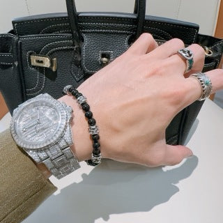 Hermès Obsidian Bead Signature Bracelet