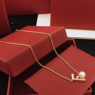 FENDI Pearl O’Lock Mini Charm Necklace