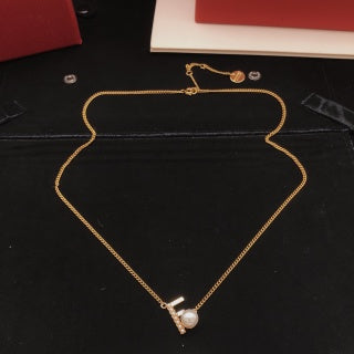 FENDI Pearl O’Lock Mini Charm Necklace