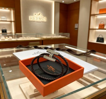Hermès Leather Wrap H Clasp Bracelet