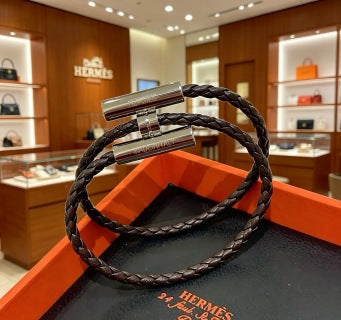 Hermès Leather Wrap H Clasp Bracelet