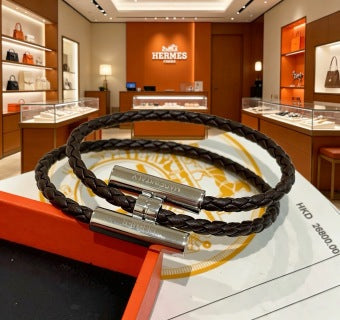 Hermès Leather Wrap H Clasp Bracelet