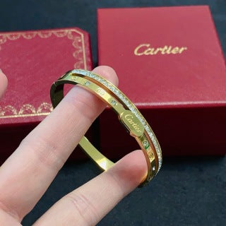 CARTIER Virelia Double Line Pavé Bangle