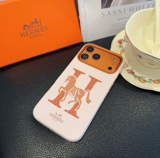 Hermès Heritage Print Leather Phone Case