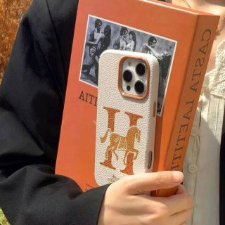 Hermès Heritage Print Leather Phone Case