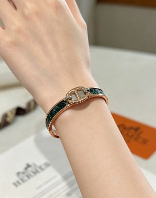 Hermès Lizard Leather Clic H Bracelet