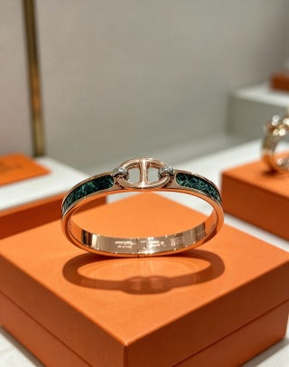 Hermès Lizard Leather Clic H Bracelet