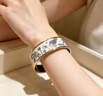 Hermès Enamel Heritage Wide Cuff Bracelet