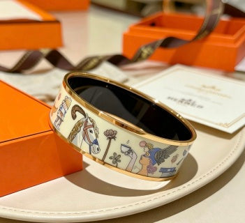 Hermès Enamel Heritage Wide Cuff Bracelet