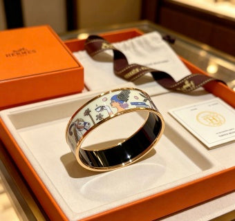 Hermès Enamel Heritage Wide Cuff Bracelet