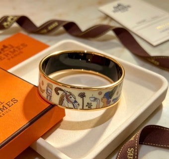 Hermès Enamel Heritage Wide Cuff Bracelet
