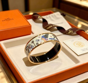 Hermès Enamel Heritage Wide Cuff Bracelet