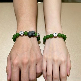 Hermès Emerald Bead H Accent Bracelet