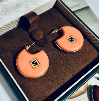 FENDI O’Lock Disc Charm Earrings