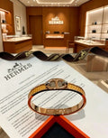 Hermès H Signature Leather Inlay Bracelet