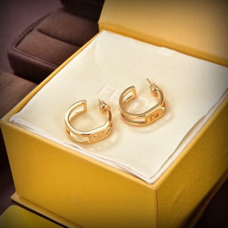 FENDI O’Lock Golden Hoop Earrings