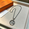Hermès Equestrian Crest Medallion Necklace