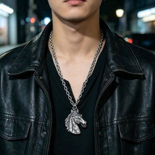 Hermès Equestrian Horse Head Pendant Necklace