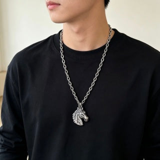 Hermès Equestrian Horse Head Pendant Necklace