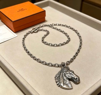 Hermès Equestrian Horse Head Pendant Necklace