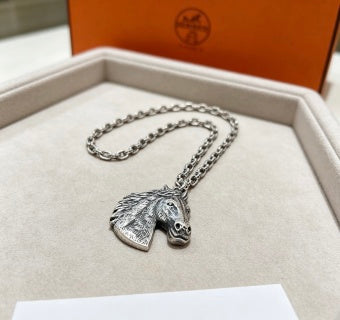 Hermès Equestrian Horse Head Pendant Necklace