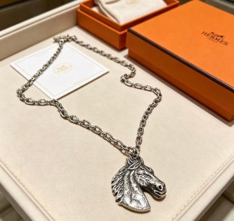 Hermès Equestrian Horse Head Pendant Necklace