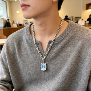 Hermès Heritage H Medallion Pendant Necklace