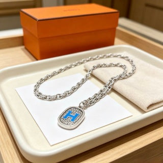 Hermès Heritage H Medallion Pendant Necklace