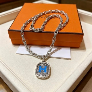 Hermès Heritage H Medallion Pendant Necklace