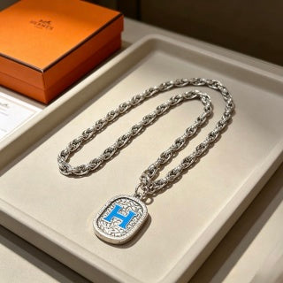 Hermès Heritage H Medallion Pendant Necklace