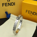 FENDI Engraved FF Heritage Cuff Bracelet
